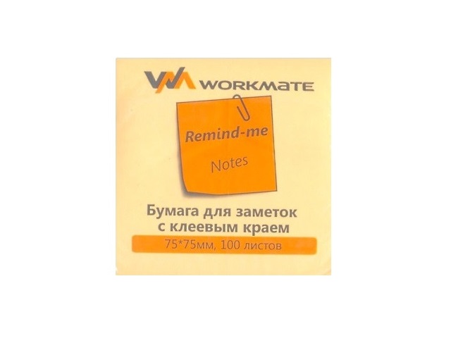 Стикер 75* 75мм WM 100л желтый 003000308