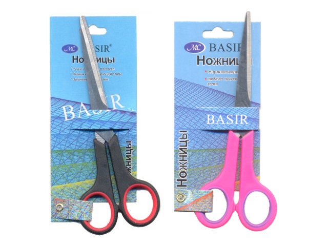 Ножницы 17.5 см Basir пластиковые ручки МС-503