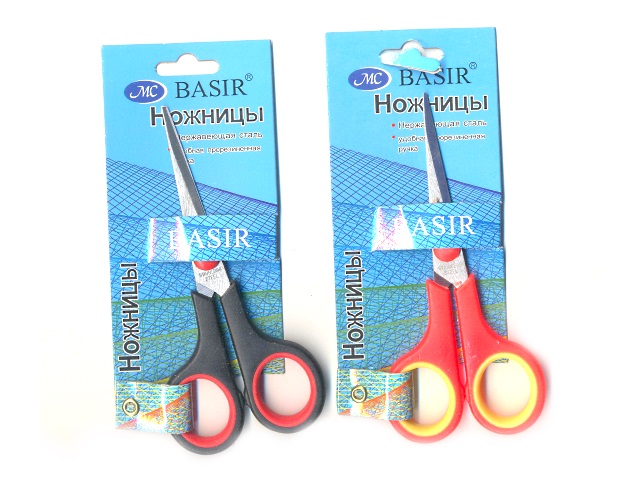 Ножницы 14 см Basir прорезиненные ручки МС-504