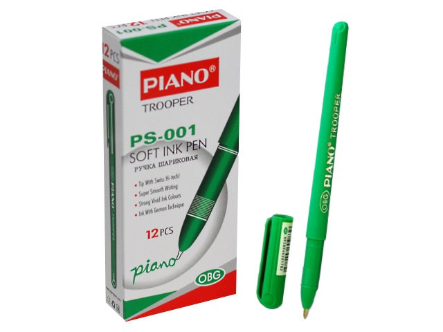 Ручка шариковая Piano Trooper зеленая 0.5мм PS-001