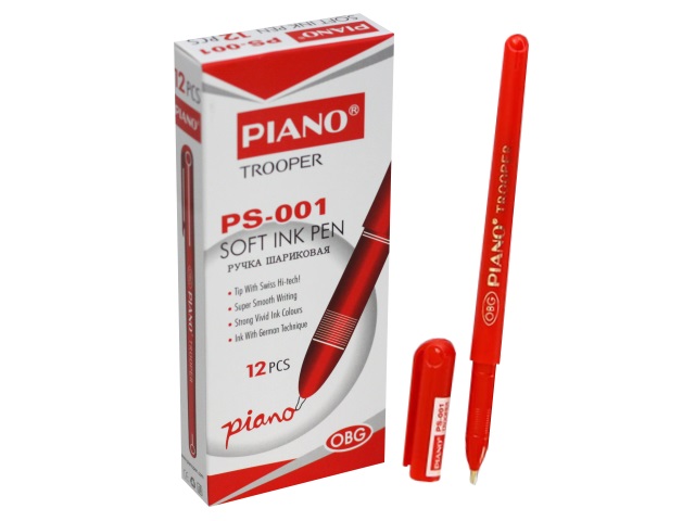 Ручка шариковая Piano Trooper красная 0.5мм PS-001