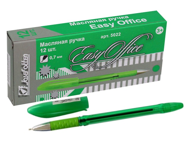 Ручка масляная J.Otten Easy Office зеленая 0.7мм 5022