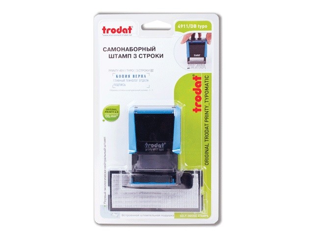 Штамп самонаборный  3 строки 38*14 мм Trodat 4911-43214. 43217/DB