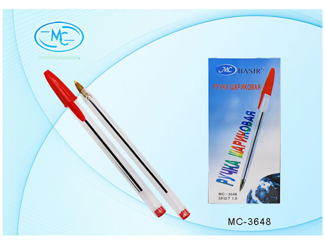 Ручка шариковая Basir MC-3648 красная 1мм