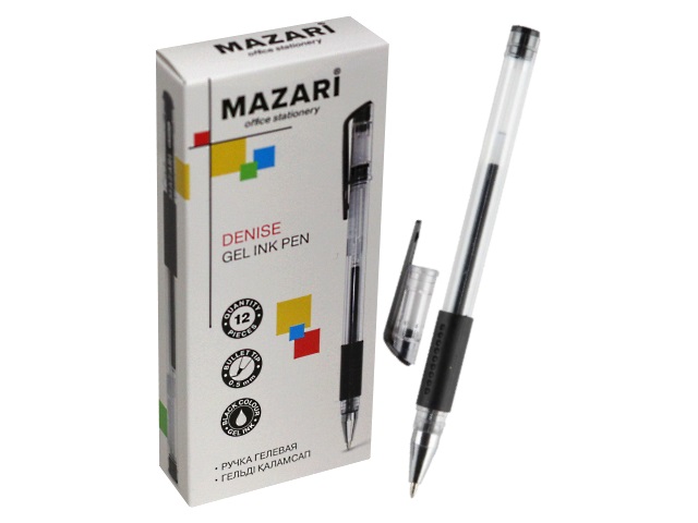 Ручка гелевая Mazari Denise черная 0.5мм M-5523-71