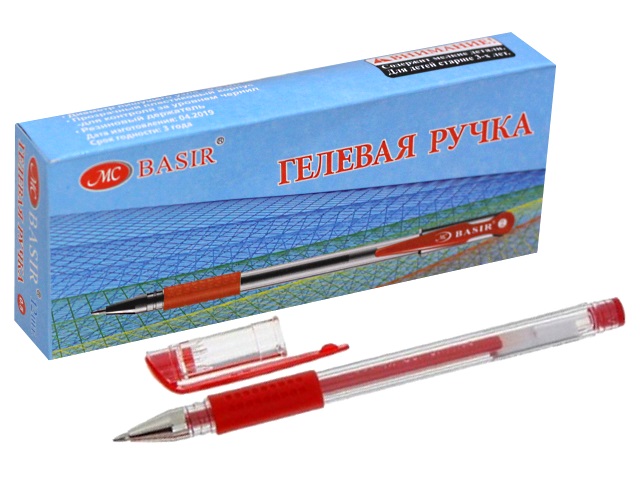 Ручка гелевая Basir МС-1266 красная 0.5мм