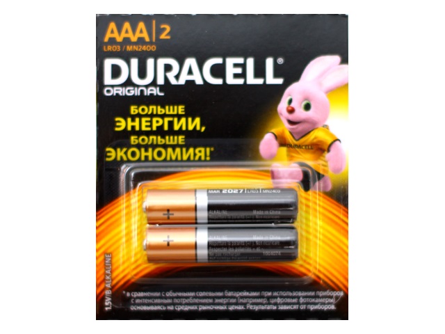 Батарейки минипальчиковые 2 шт. Duracell LR03 1.5V