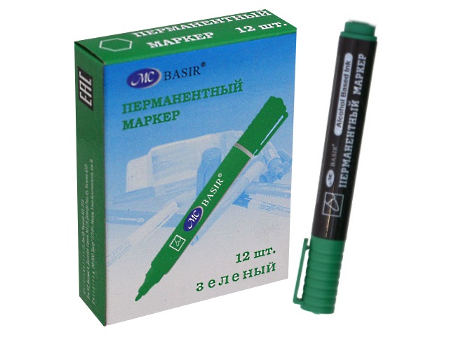 Маркер перманентный Basir 8004 зеленый круглый 2.5мм МС-8004