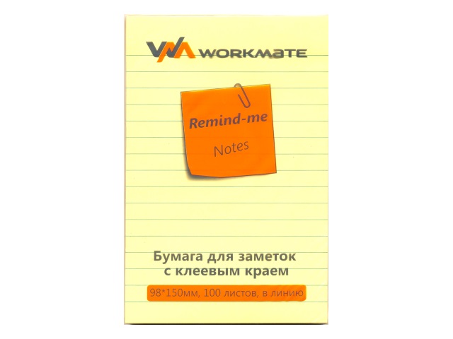 Стикер 98*150мм WM 100л желтый в линию 003000908