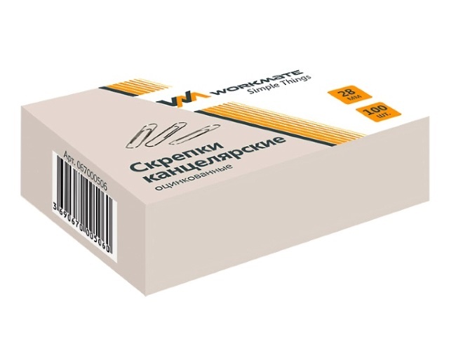Скрепки 28мм 100шт WM цветные. виниловое покрытие 067000500/10