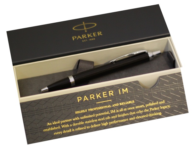 Ручка Parker шариковая автомат IM Core синяя 1мм черный корпус 1931665