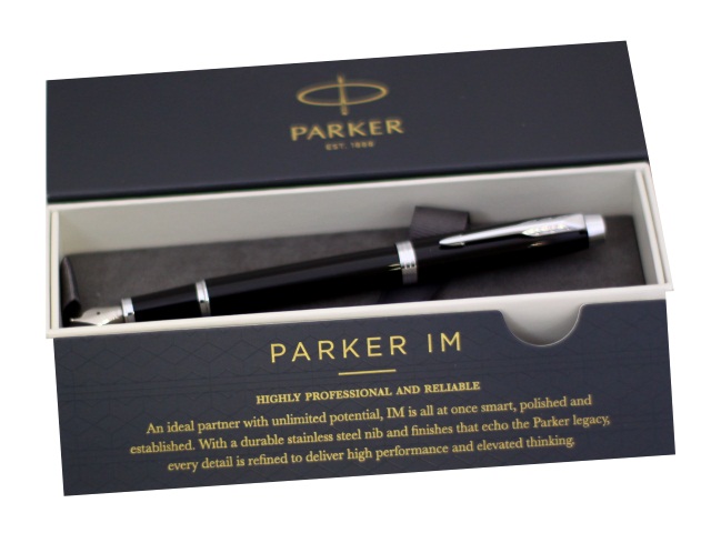 Ручка Parker перьевая IM Core синяя капсула черный корпус 1931644