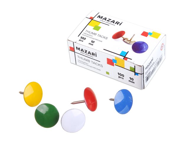 Кнопки Mazari 100шт 10мм цветные M-6889