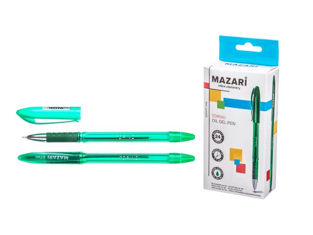 Ручка масляная Mazari Torino зеленая 0.7мм M-5701-73