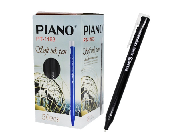 Ручка масляная автомат Piano PT-1163 черная 0.5мм трехгранная