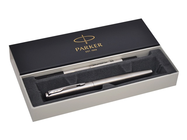 Ручка Parker роллер Jotter Core черная 0.5мм серебристый корпус 2089226