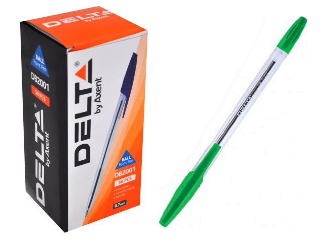 Ручка шариковая Axent Delta зеленая 0.5мм DB2001-04