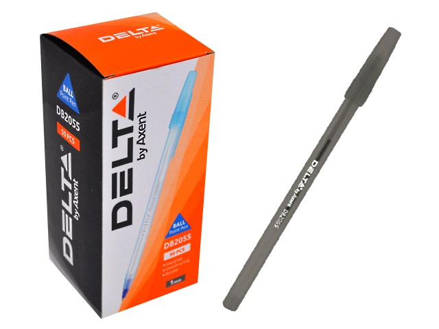 Ручка шариковая Axent Delta черная 1мм DB2055-01