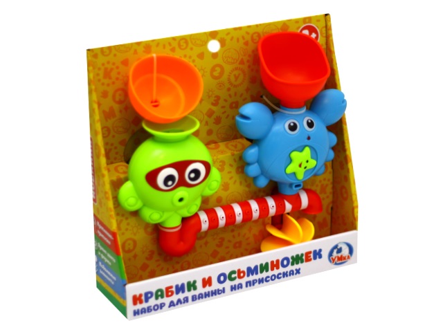 Игрушка для купания на присосках Крабик и осьминожек Умка RFD217890-R