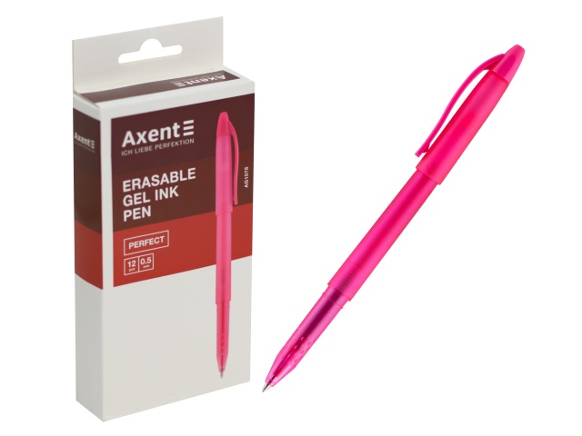 Ручка пиши-стирай Axent гелевая синяя 0.5мм розовый корпус AG1078-10-A