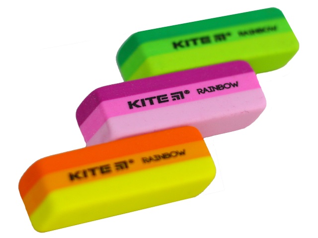 Ластик Kite Rainbow прямоугольный цветной 48*20*8мм K16-103