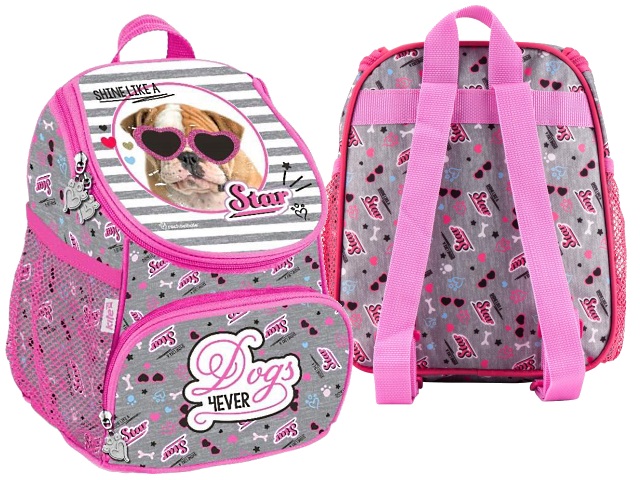 Рюкзак детский Kite Dogs 4ever 24*19*13см серо-розовый R18-535XXS