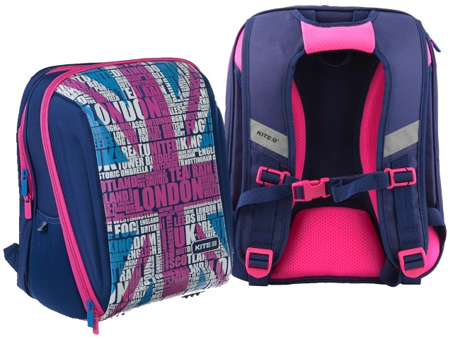 Ранец школьный Kite London 37*26*18см сине-розовый K19-732S-1