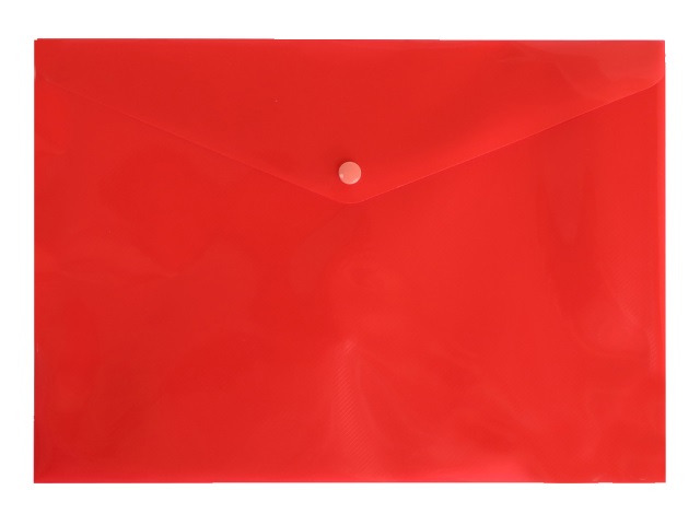 Папка конверт на кнопке А4 Бюрократ DeLuxe красная 180мкм DL801red