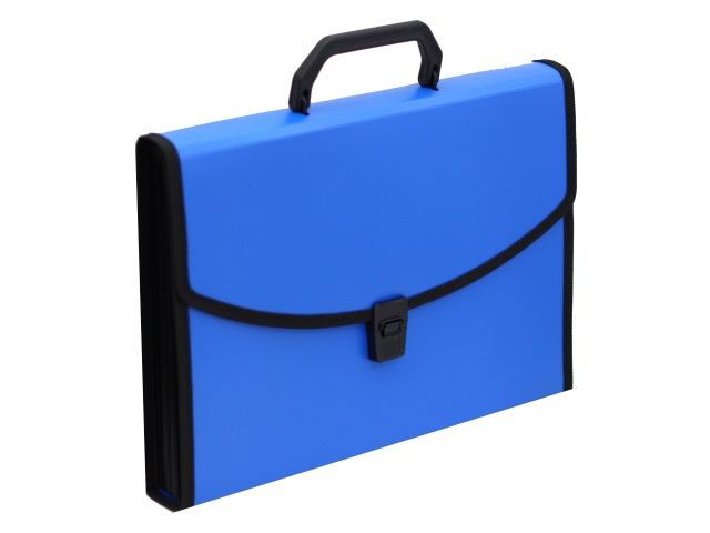 Портфель А4 пластик Бюрократ 13 отделений синий BPP13Lblue