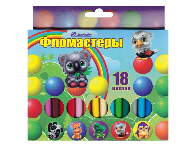 Фломастеры 18цв J.Otten Зверята 6816Z-18