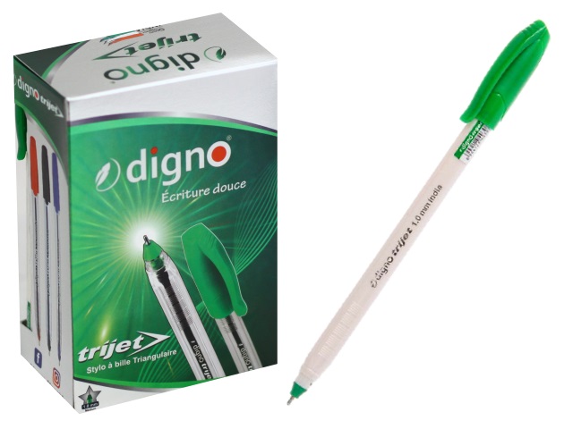 Ручка масляная Digno Trijet зеленая 1.0мм DG-10107з