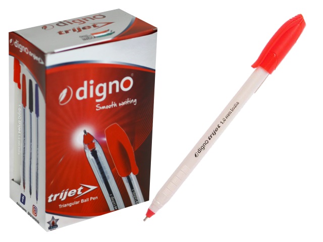Ручка масляная Digno Trijet красная 1.0мм DG-10107к
