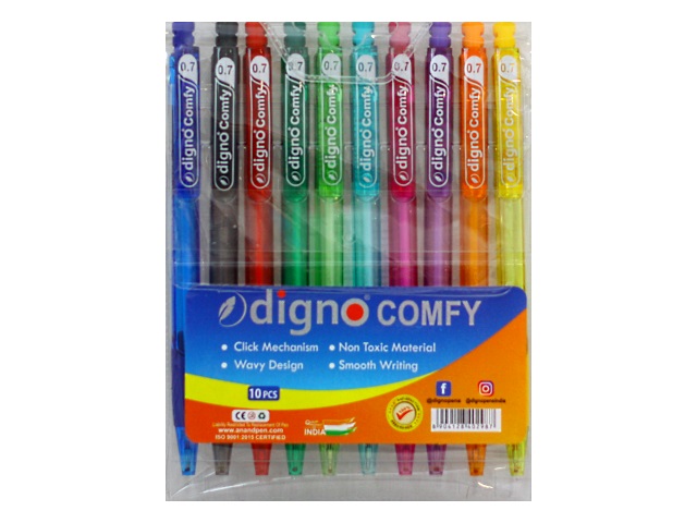 Ручка масляная набор 10цв Digno 0.7мм автомат DG-10135-10