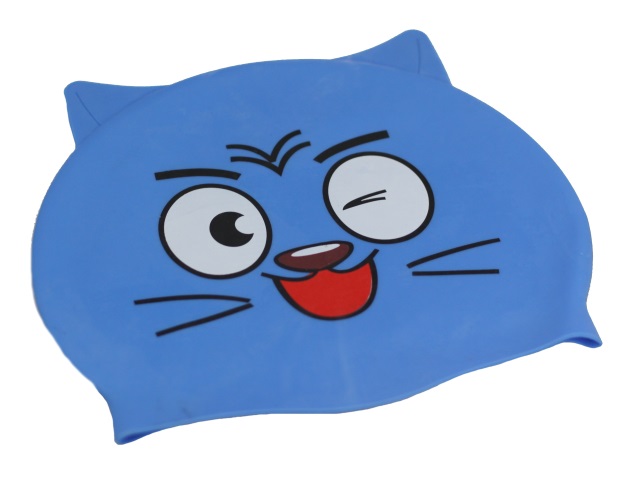 Шапочка для плавания силикон детская в чехле Рыжий кот AN01577