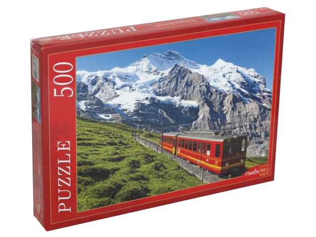 Пазлы  500 деталей Рыжий кот Поезд в Альпах КБ500-7920