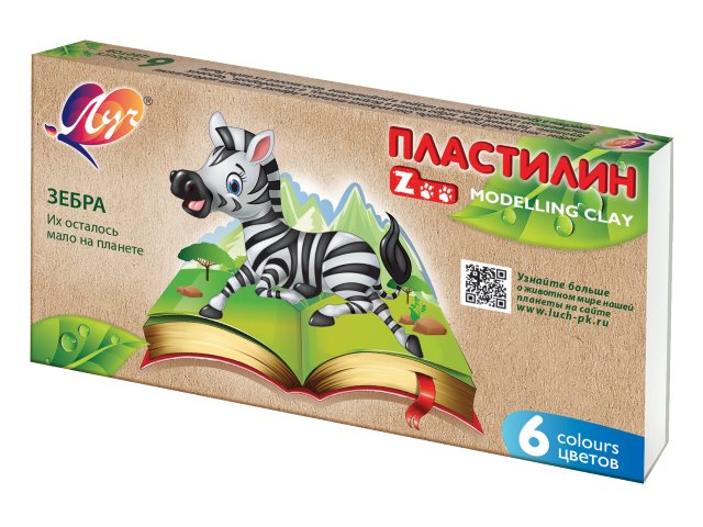 Пластилин  6 цветов Луч Zoo 30С 1810-08