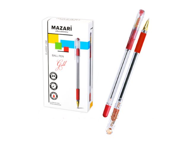 Ручка шариковая Mazari Gold красная 0.5мм M-5739