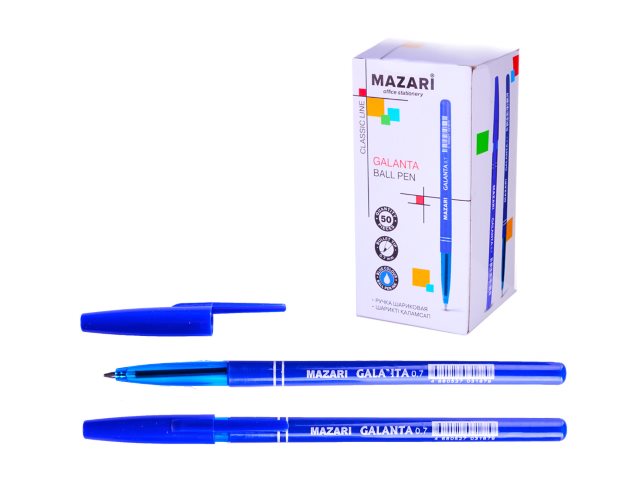 Ручка масляная Mazari Galanta синяя 0.7мм M-5901-70