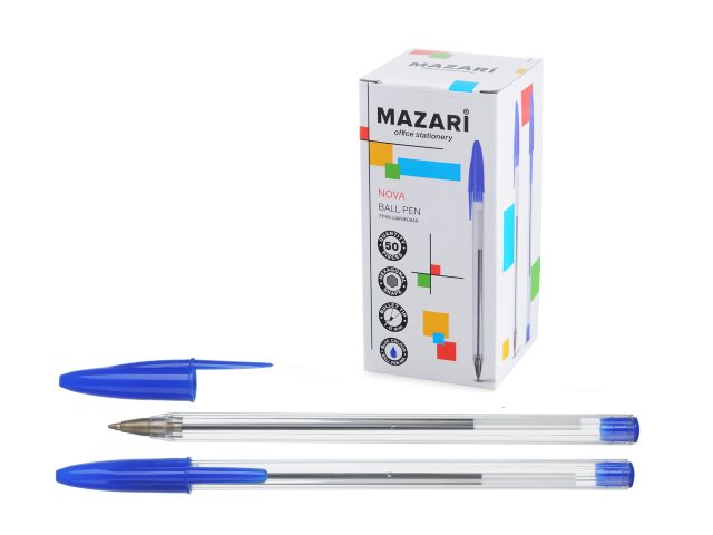 Ручка шариковая Mazari Nova синяя 1мм M-7358-70