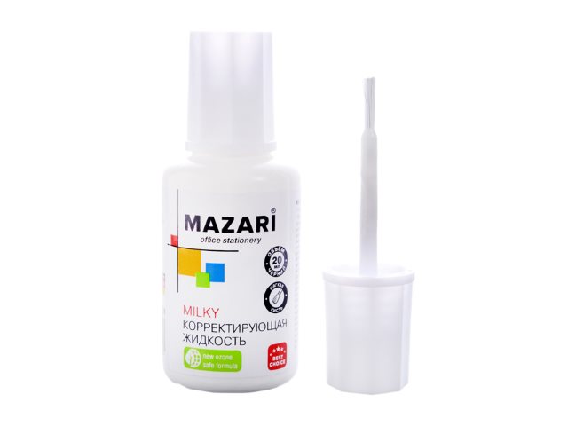 Корректор с кисточкой Mazari Milky 20мл водный М-4101