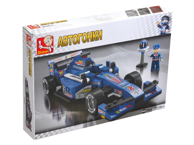 Конструктор  277 деталей Sluban Автогонки Формула-1 Синий гоночный автомобиль M38-B0353