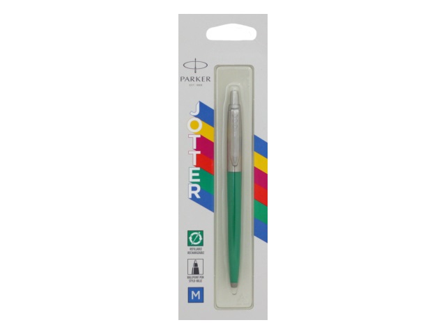 Ручка Parker шариковая автомат Jotter Color синяя 1мм зеленый корпус 2076058