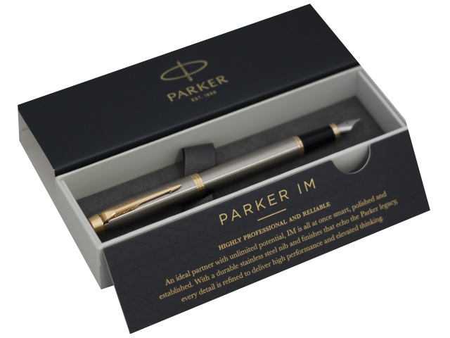 Ручка Parker перьевая IM Core синяя капсула золотистый корпус 1931649