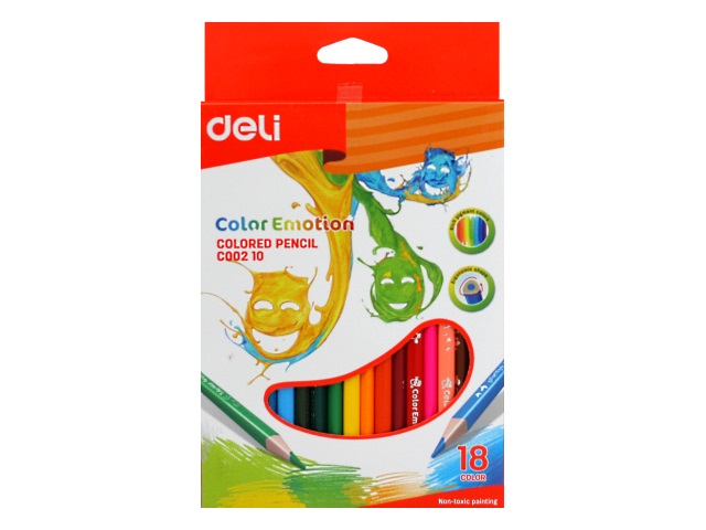 Карандаши цветные 18цв Deli Color Emotion трехгранные EC00210