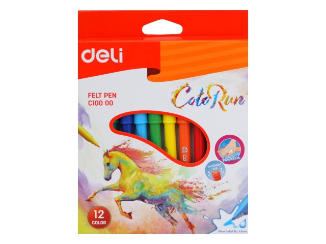 Фломастеры 12цв Deli ColoRun EC10000