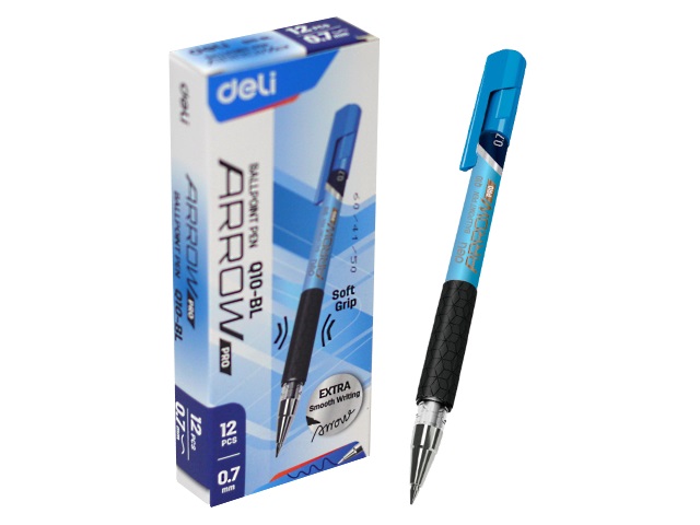 Ручка шариковая Deli Arrow синяя 0.7мм EQ10-BL