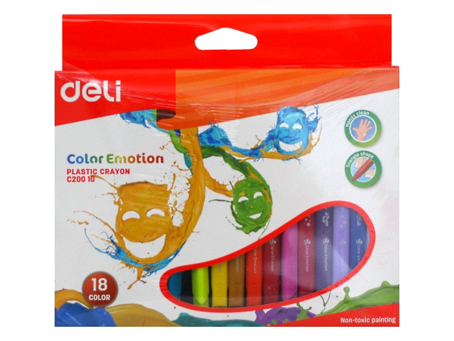 Мелки восковые 18цв Deli Color Emotion трехгранные EC20010
