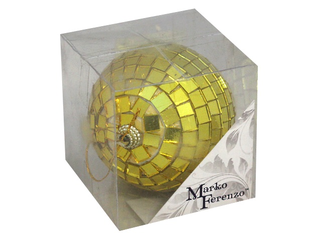 Ёлочная игрушка Шар D= 8см Fairy Season зеркальный золотой 50958