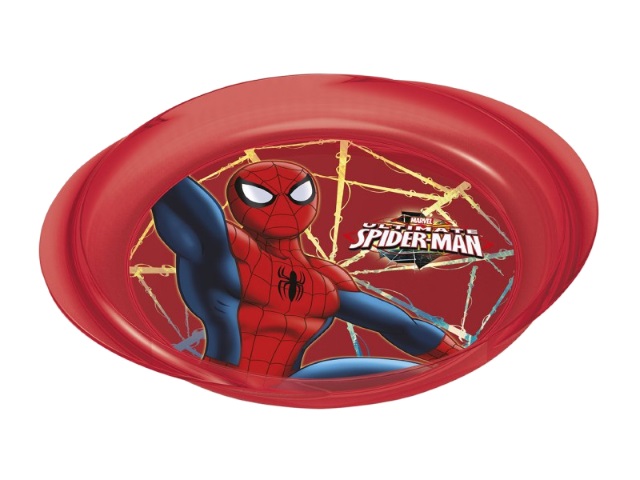 Тарелка пластик с ручками для СВЧ NDPlay Человек-паук Красная паутина 274533