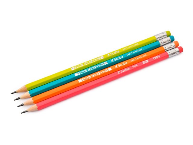 Карандаш HB Deli Scribe шестигранный с ластиком EU50806-1